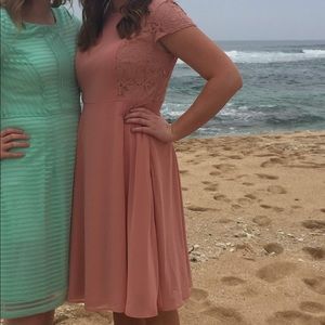 Lace Chiffon Fit and Flare Dress